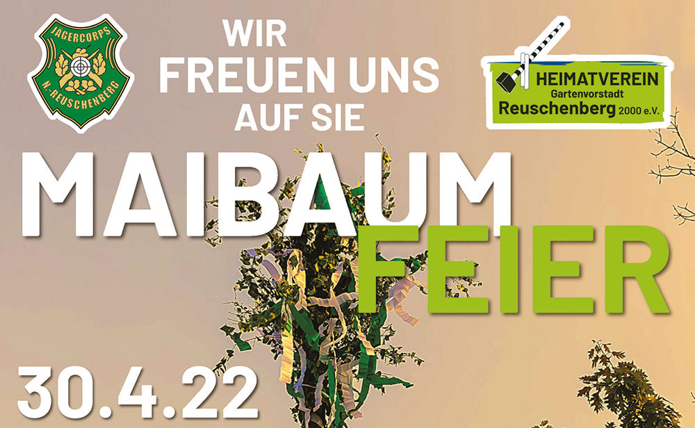 Maibaum aufstellen 30.04.2022 des Jägercoprs Reuschenberg & Heimatverein