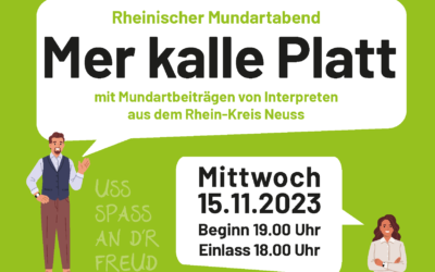 Mer kalle Platt – Rheinischer Mundartabend am 15.11.2023