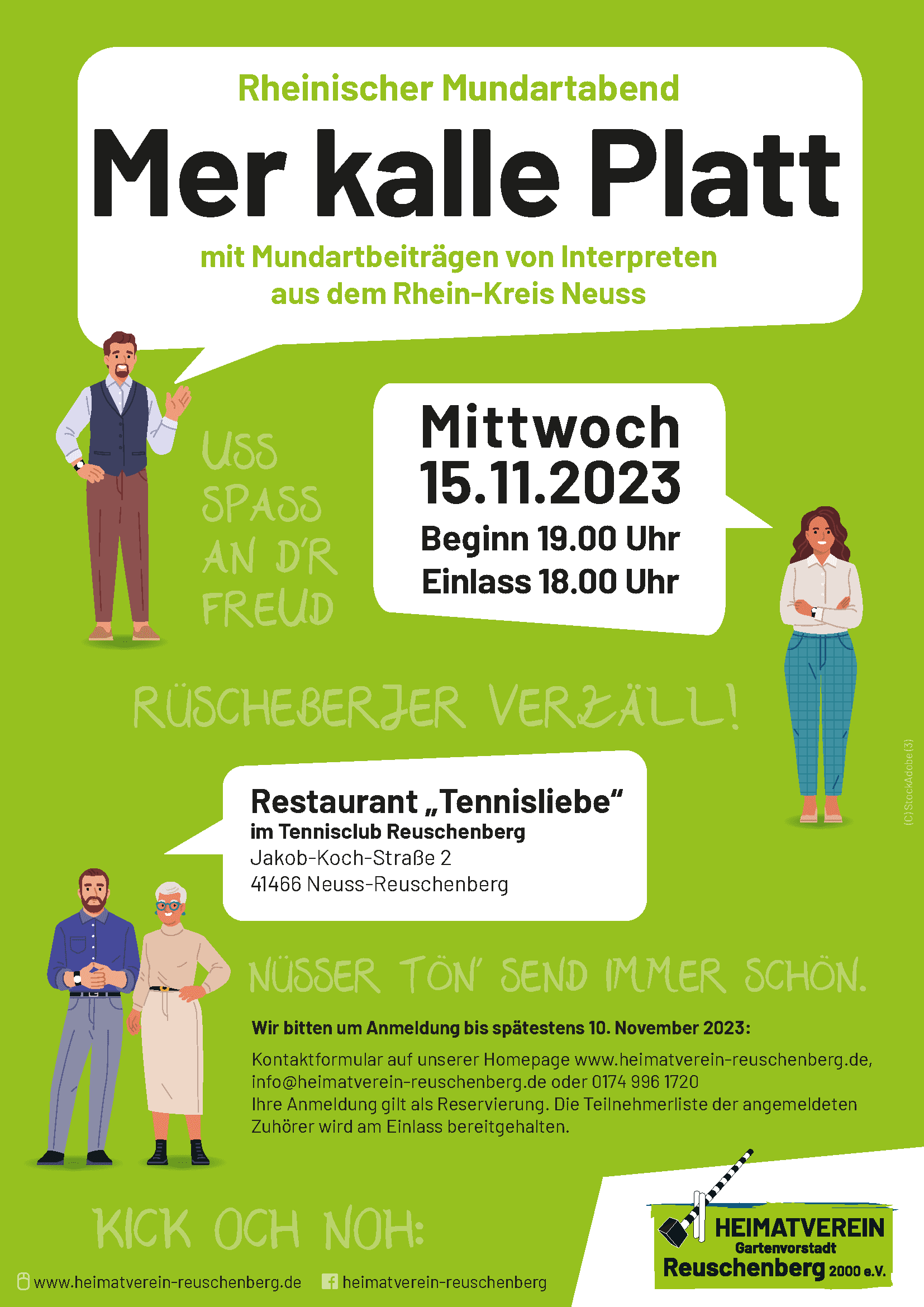 Mer Kalle Plattn - Rheinischer Mundartabend am 15.11.2023